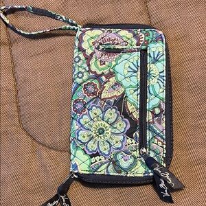 Vera Bradley Floral Wristlet - Green and Blue